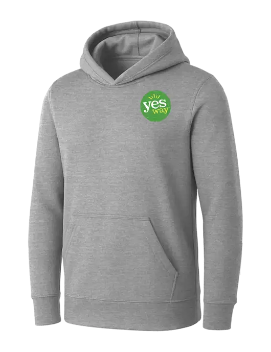 Womens Light Grey Heather Core Fleece Pullover Hooded Sweatshirt w/Yesway Logo