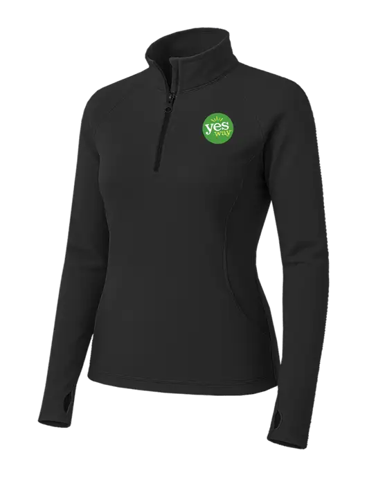Charcoal Grey Womens Sport Wick Stretch 1/4 Zip Pullover w/Yesway Logo