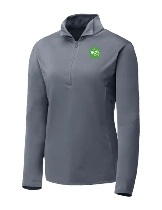 Medium Grey Womens Posicharge Competitor ¼ Zip Pullover w/Yesway Logo