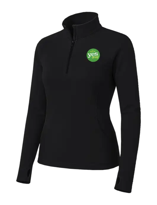 Womens Black Sport Wick Stretch 1/4 Zip Pullover w/Yesway Logo