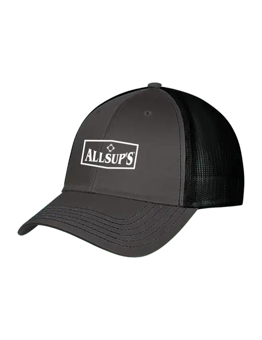 Charcoal & Black Mesh Trucker Cap Snap Back w/ALLSUP'S Logo