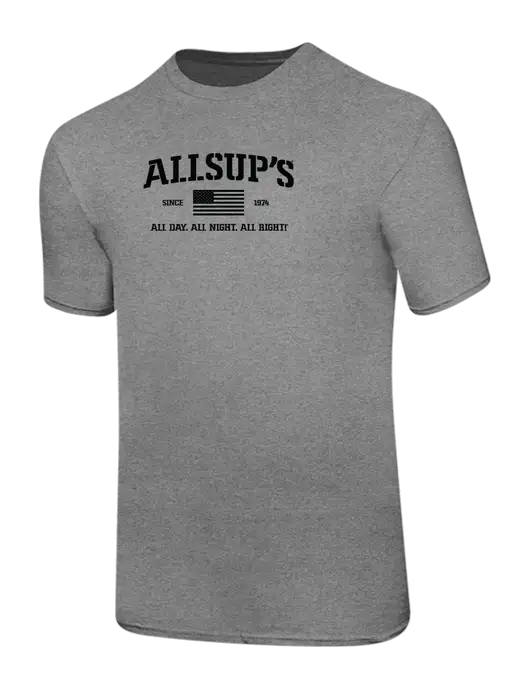 Ring Spun Light Heather Grey 4.5 oz T-Shirt w/Allsup's Veteran 2024 Logo