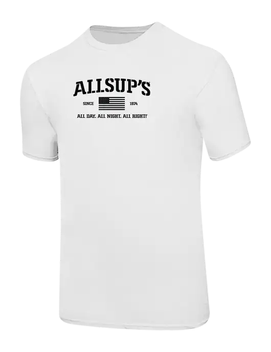Ring Spun White 4.5 oz T-Shirt w/Allsup's Veteran 2024 Logo
