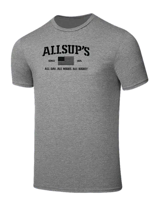 Seriously Soft Grey Frost T-Shirt w/Allsup's Veteran 2024 Logo