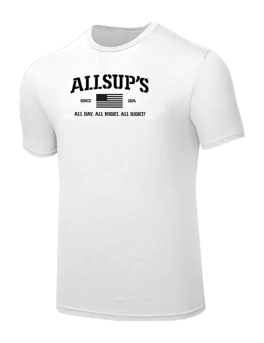 Seriously Soft White T-Shirt w/Allsup's Veteran 2024 Logo