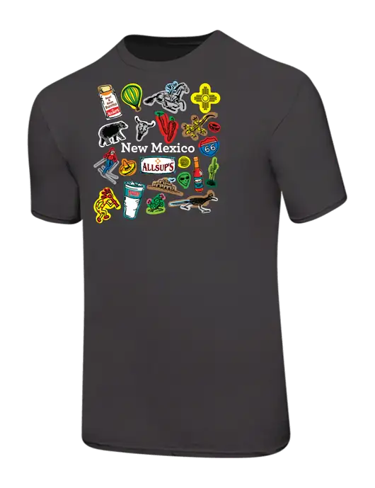 Ring Spun Charcoal 4.5 oz T-Shirt w/Yesway New Mexico Front Design Logo