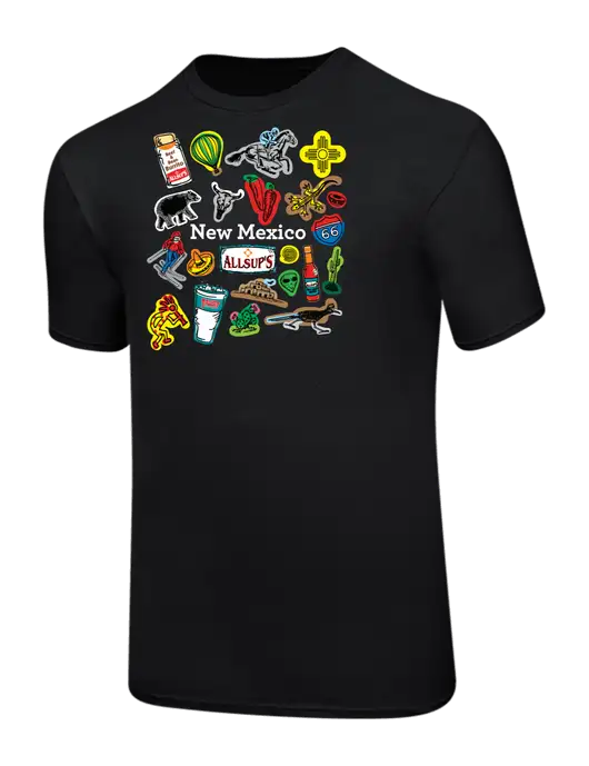 Ring Spun Jet Black 4.5 oz T-Shirt w/Yesway New Mexico Front Design Logo