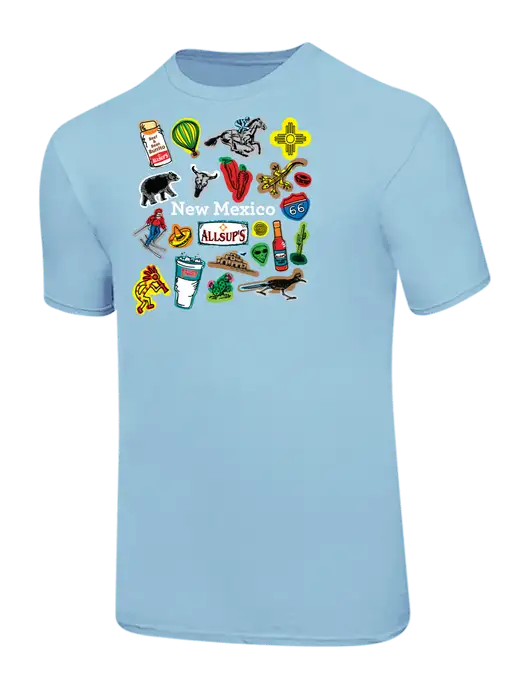 Ring Spun Light Blue 4.5 oz T-Shirt w/Yesway New Mexico Front Design Logo