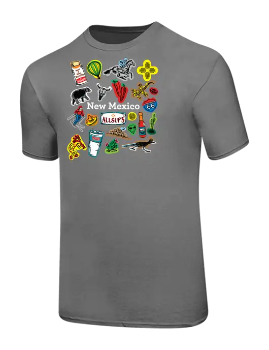 Ring Spun Medium Grey 4.5 oz T-Shirt w/Yesway New Mexico Front Design Logo