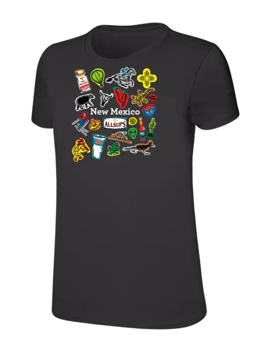Womens Ring Spun Charcoal 4.5 oz T-Shirt w/Yesway New Mexico Front Design Logo