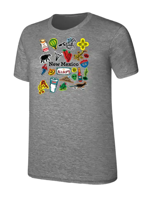 Womens Ring Spun Light Grey Heather 4.5 oz T-Shirt w/Yesway New Mexico Front Design Logo