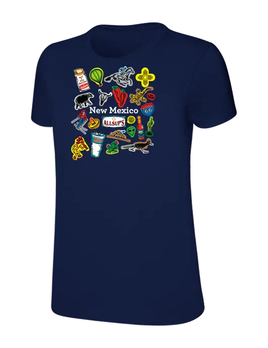 Womens Ring Spun Navy 4.5 oz T-Shirt w/Yesway New Mexico Front Design Logo