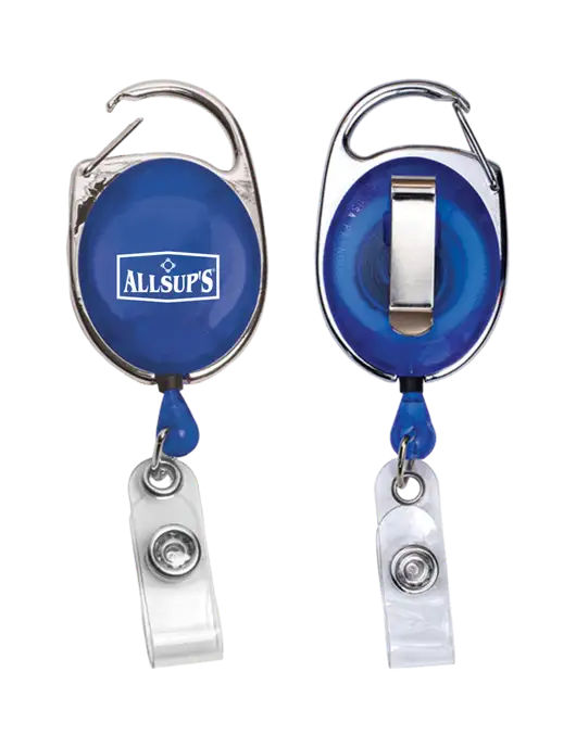 Royal Carabiner Style Badge Reel and Badge Holder w/ALLSUP'S Logo