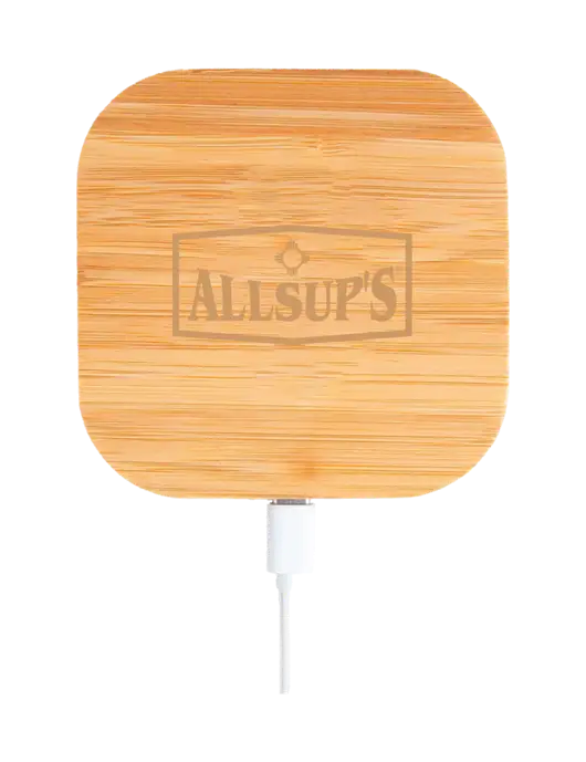 Bamboo Boost Fast Charge 15W Pad w/ALLSUP'S Logo
