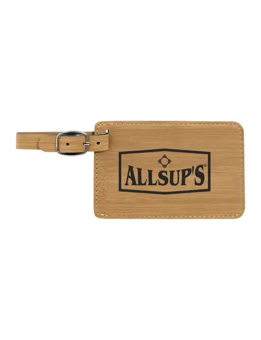 Bamboo Leatherette Luggage Tag w/ALLSUP'S Logo