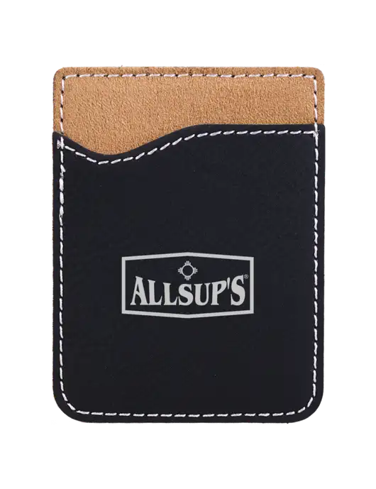 Black Laserable Leatherette Phone Wallet w/ALLSUP'S Logo