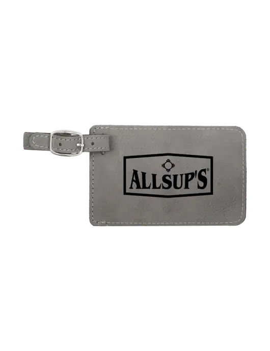 Grey Leatherette Luggage Tag w/ALLSUP'S Logo