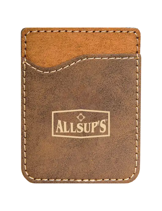 Rustic Laserable Leatherette Phone Wallet w/ALLSUP'S Logo