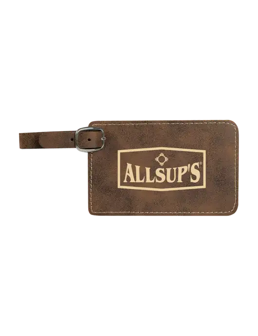 Rustic Leatherette Luggage Tag w/ALLSUP'S Logo
