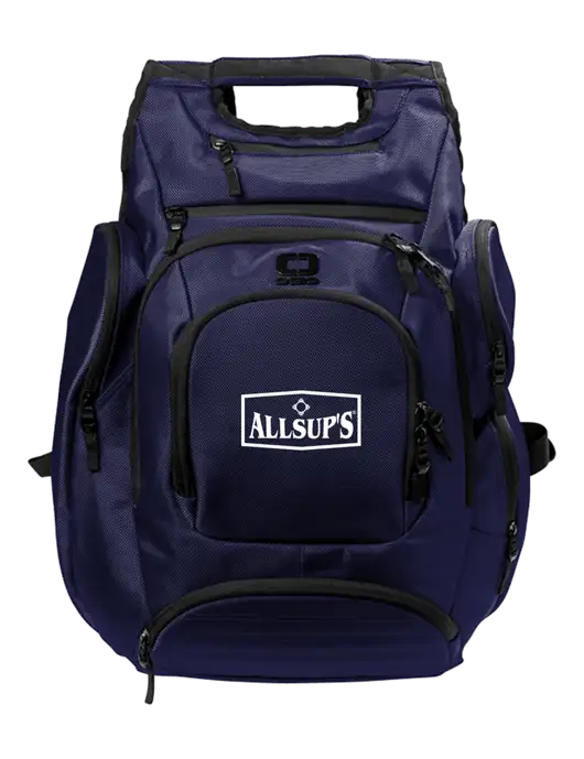 OGIO Navy Metro Ballistic Laptop Backpack w/ALLSUP'S Logo