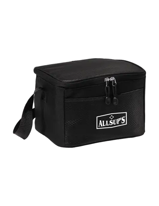6 Can Black/Black Cube Cooler w/ALLSUP'S Logo