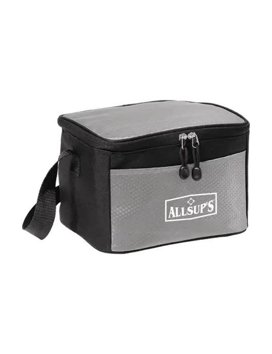 6 Can Grey/Black Cube Cooler w/ALLSUP'S Logo