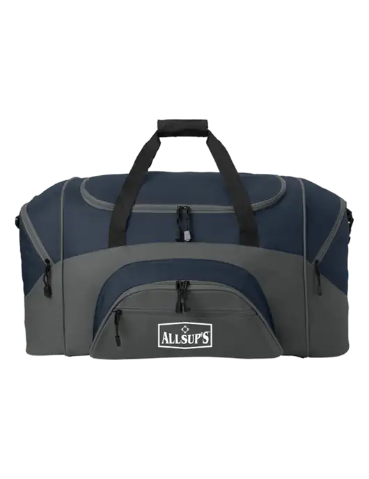 Standard Colorblock Navy/Dark Grey Sport Duffel w/ALLSUP'S Logo