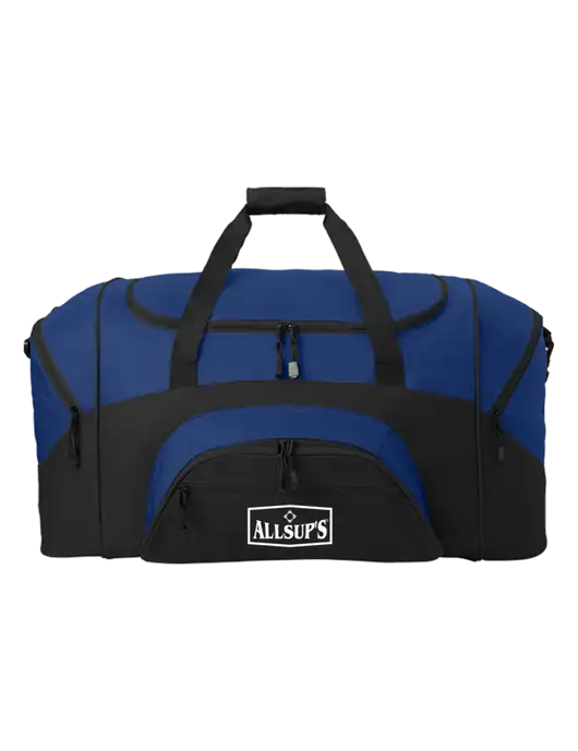 Standard Colorblock Royal/Black Sport Duffel w/ALLSUP'S Logo