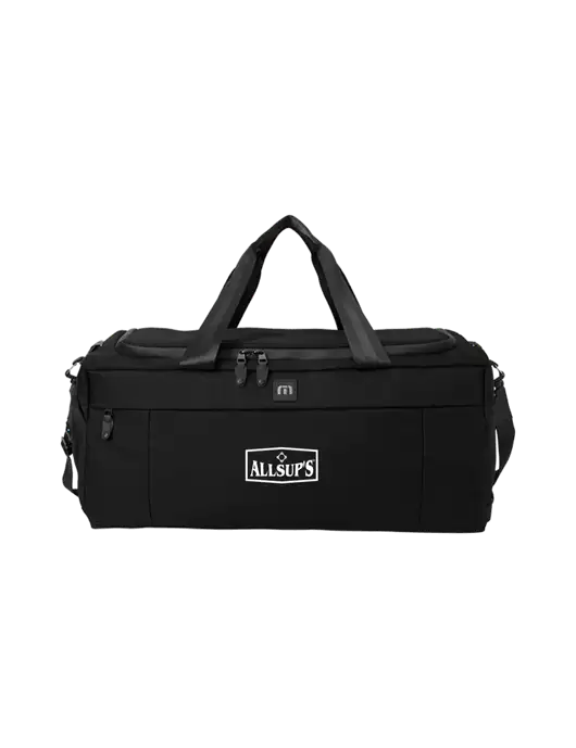 TravisMathew Black Duration Duffel w/ALLSUP'S Logo