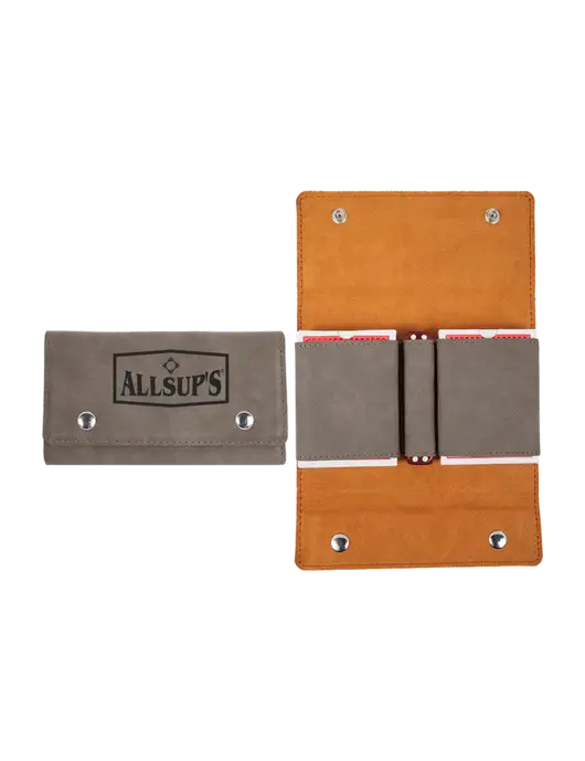 Grey Leatherette Card & Dice Set w/ALLSUP'S Logo