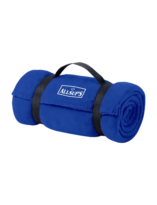 Casual Royal Fleece Blanket With Strap  w/ALLSUP'S Logo