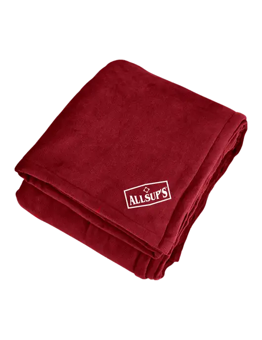 Mountain Lodge Red Rhubarb Blanket w/ALLSUP'S Logo