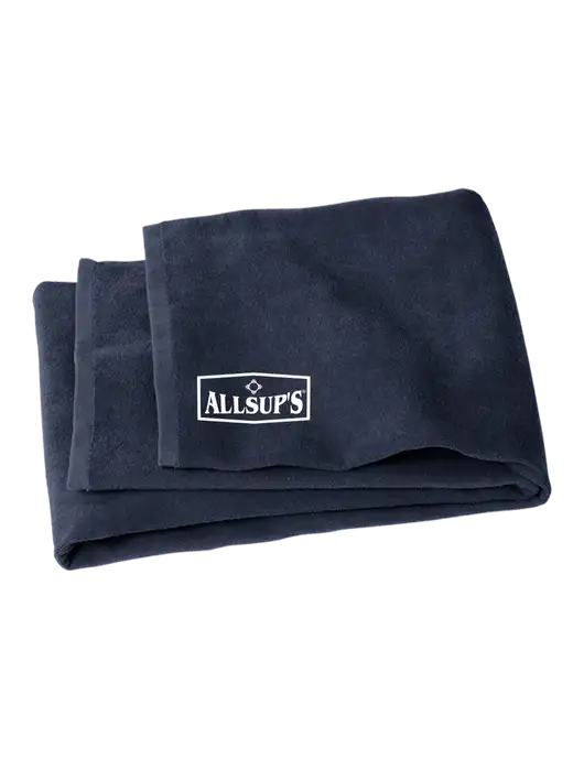 Navy Beach Towel w/ALLSUP'S Logo