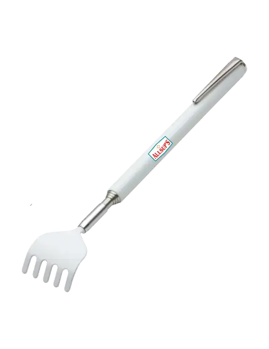 Telescopic White Back Scratcher w/ALLSUP'S Logo