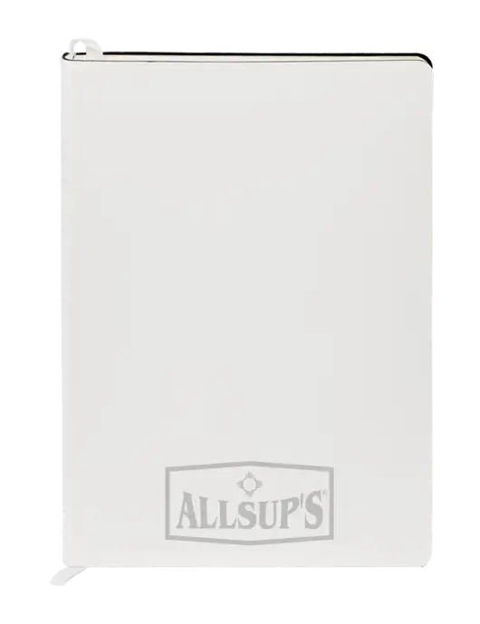 Fabrizio White Soft Cover 5.75 x 8.125 Journal w/ALLSUP'S Logo