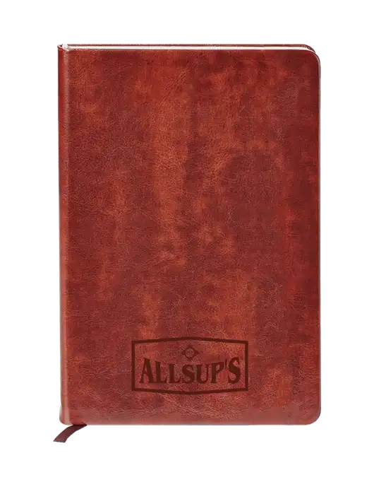 Fabrizio Brown Hard Cover 5.75 x 8.3 Journal w/ALLSUP'S Logo