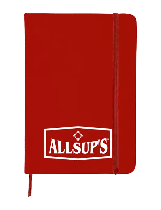 Red Comfort Touch Bound Journal 5" X 7" w/ALLSUP'S Logo