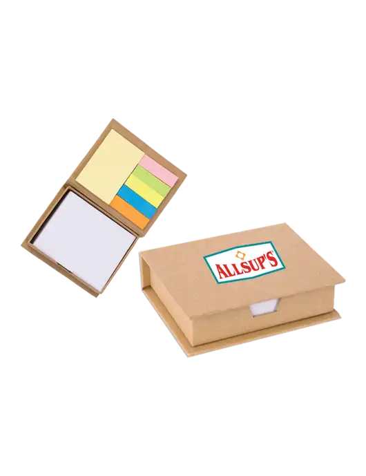 Eco-Recycled Sticky Note Memo Case, 4.56 x 3.75 w/ALLSUP'S Logo