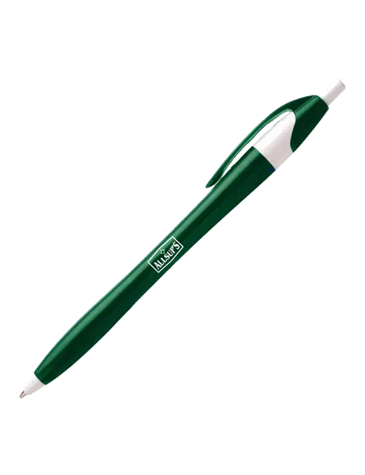 Novella Green/White Executive Pen - Blue Ink w/ALLSUP'S Logo