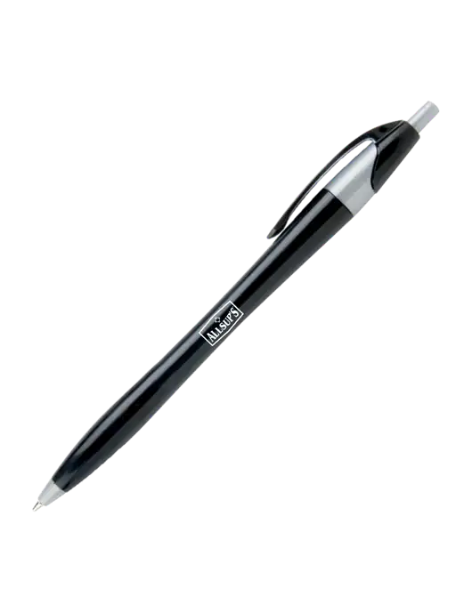 Novella Black/Silver Corporate Pen - Blue Ink w/ALLSUP'S Logo