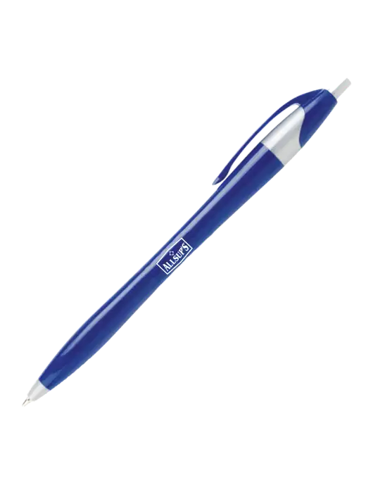Novella Navy/Silver Corporate Pen- Blue Ink w/ALLSUP'S Logo