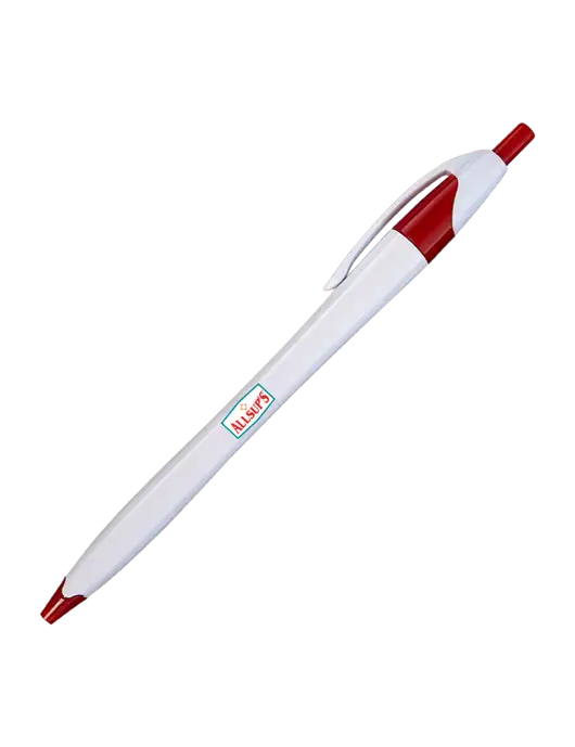 Novella White/Red Classic Pen - Blue Ink w/ALLSUP'S Logo