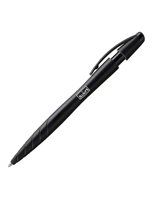 Awali Black Metallic Pen - Black Ink w/ALLSUP'S Logo