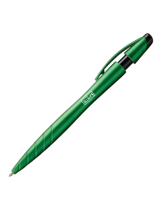 Awali Green Metallic Pen - Black Ink w/ALLSUP'S Logo