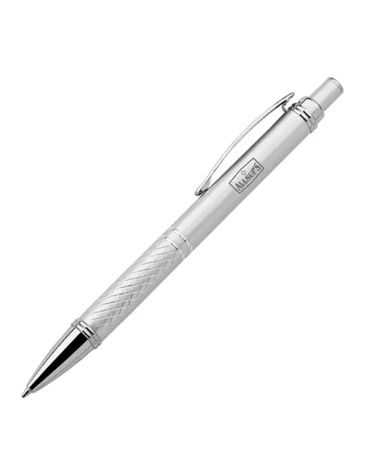 Silver Stellar Scribe Pen - Black Ink w/ALLSUP'S Logo