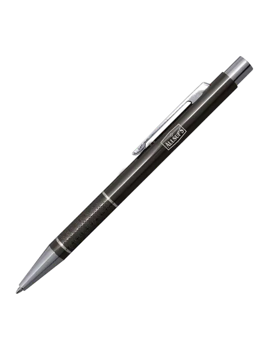 St George Gunmetal Pen - Blue Ink w/ALLSUP'S Logo