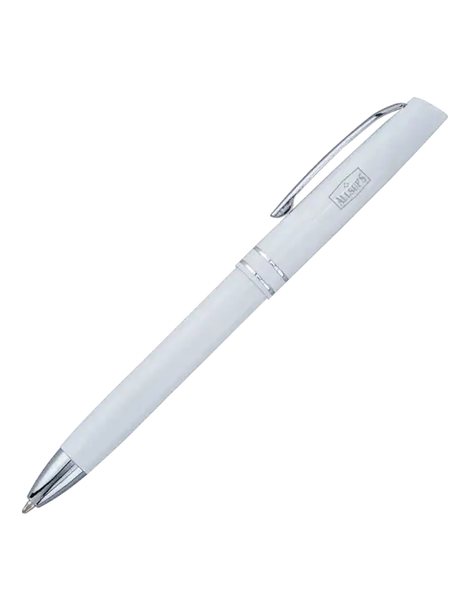 White Anguilla Black Ink Pen w/ALLSUP'S Logo