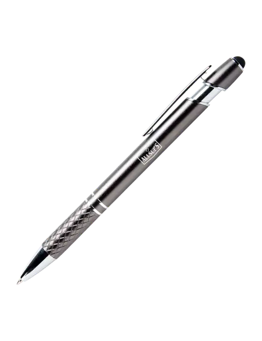 Valencia Gunmetal Stylus Pen - Black Ink w/ALLSUP'S Logo