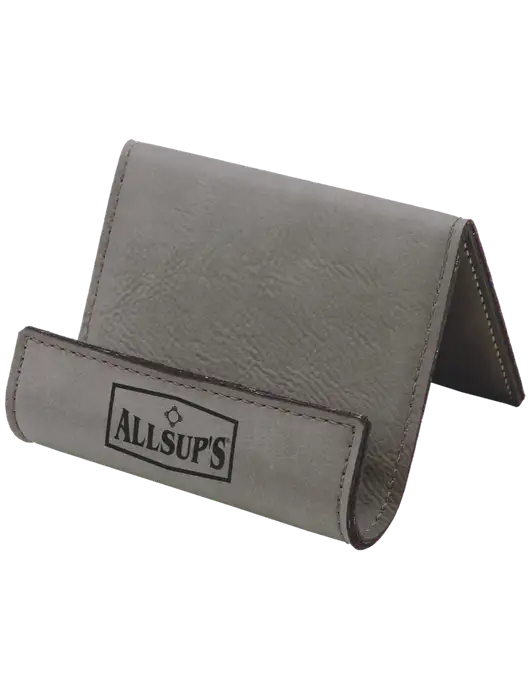 Grey Leatherette Card & Phone Holder w/ALLSUP'S Logo