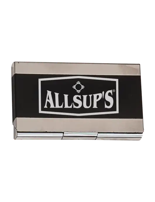 Black 3.75 x 2.5 Business Card Holder w/ALLSUP'S Logo